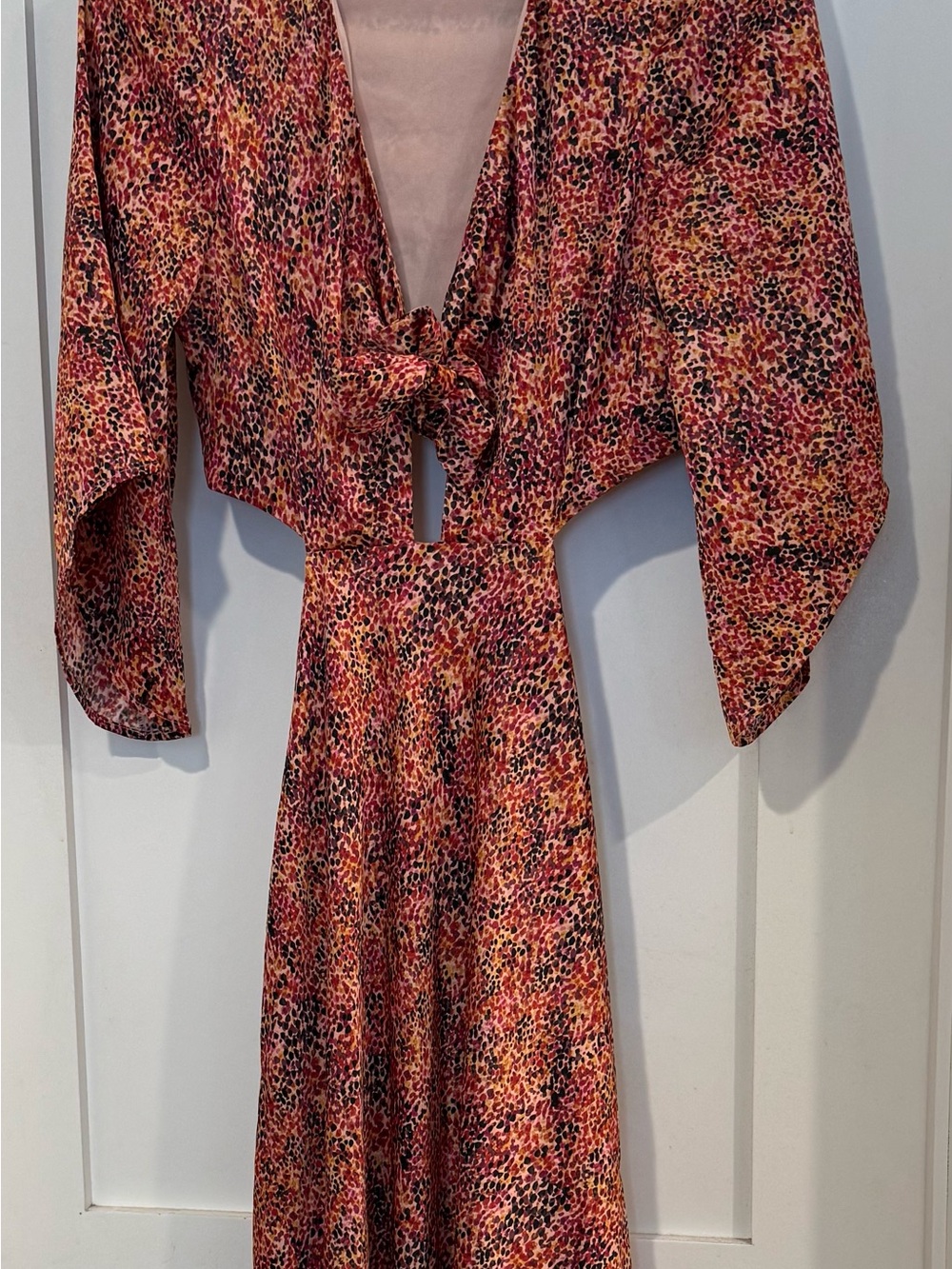 Express Multicolor Tie-Front Maxi Dress